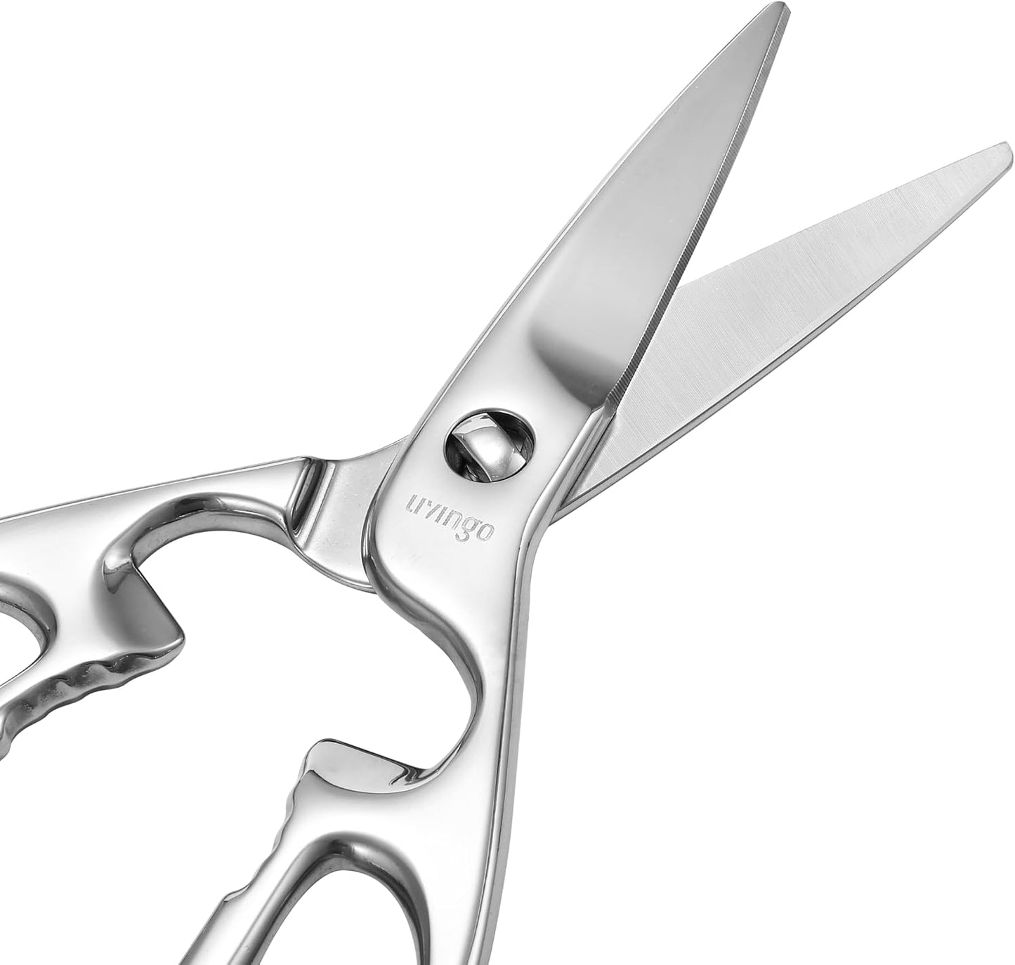 8.5" Kitchen Shears Heavy Duty Forged Stainless Steel Scissors | Ultra Sharp Food Scissors with Detachable Design, Bottle Opener and Nut Cracker for Cooking, Cutting Meat and Vegetables