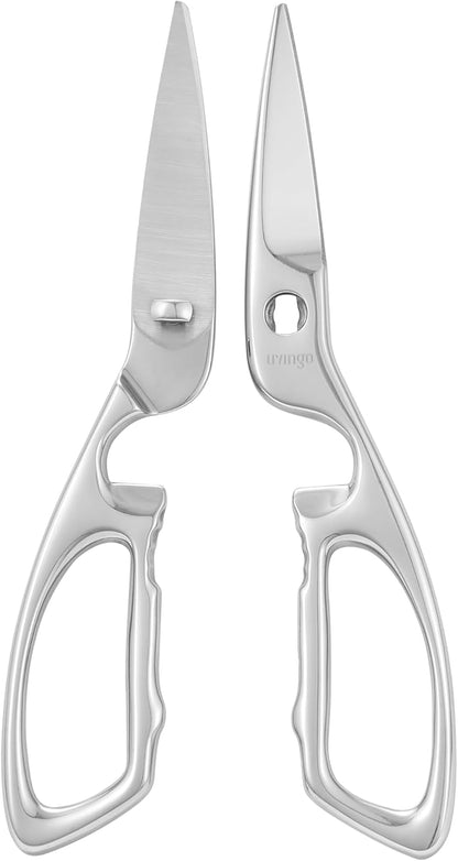 8.5" Kitchen Shears Heavy Duty Forged Stainless Steel Scissors | Ultra Sharp Food Scissors with Detachable Design, Bottle Opener and Nut Cracker for Cooking, Cutting Meat and Vegetables