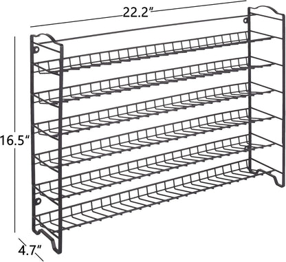 Spice Rack Organizer with 72 Spice Jars 4 oz, 396 Spice Labels | Chalk Marker, Funnel Set, Spice Organizer for Countertop, Pantry, Cabinet, Cupboard & Wall Mount, 22.2" W × 16.5" H, Black