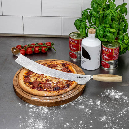 Stainless Steel Pizza Cutter - Copenhagen Multifunctional Pizza Wheel Cutter - Handheld Food Slicer - Silver Non-Stick Adjustable Roller - Dishwasher Safe - for Kitchen Cooking