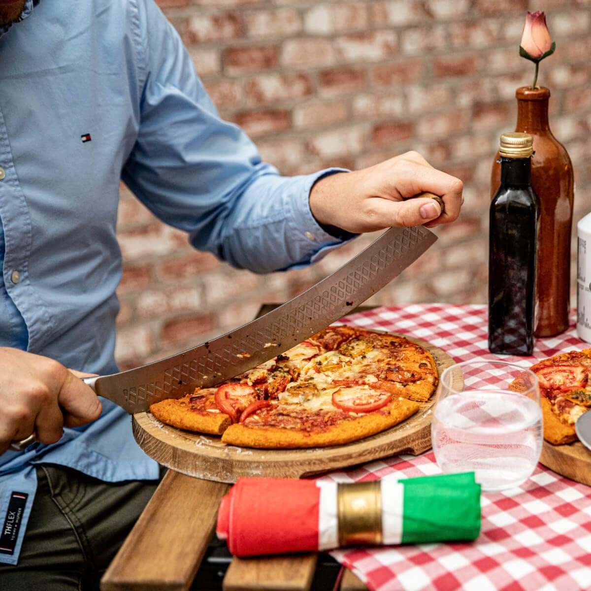 Stainless Steel Pizza Cutter - Copenhagen Multifunctional Pizza Wheel Cutter - Handheld Food Slicer - Silver Non-Stick Adjustable Roller - Dishwasher Safe - for Kitchen Cooking