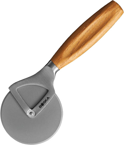 Stainless Steel Pizza Cutter - Copenhagen Multifunctional Pizza Wheel Cutter - Handheld Food Slicer - Silver Non-Stick Adjustable Roller - Dishwasher Safe - for Kitchen Cooking