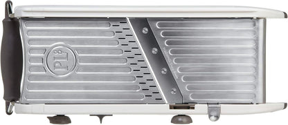 Professional Mandoline - Versatile Slicer with Adjustable Straight, Waffle, and Julienne Blades, Extra-Wide Stainless Steel Deck, Safety Hand Guard, Non-Skid Feet, and Space-Saving Design