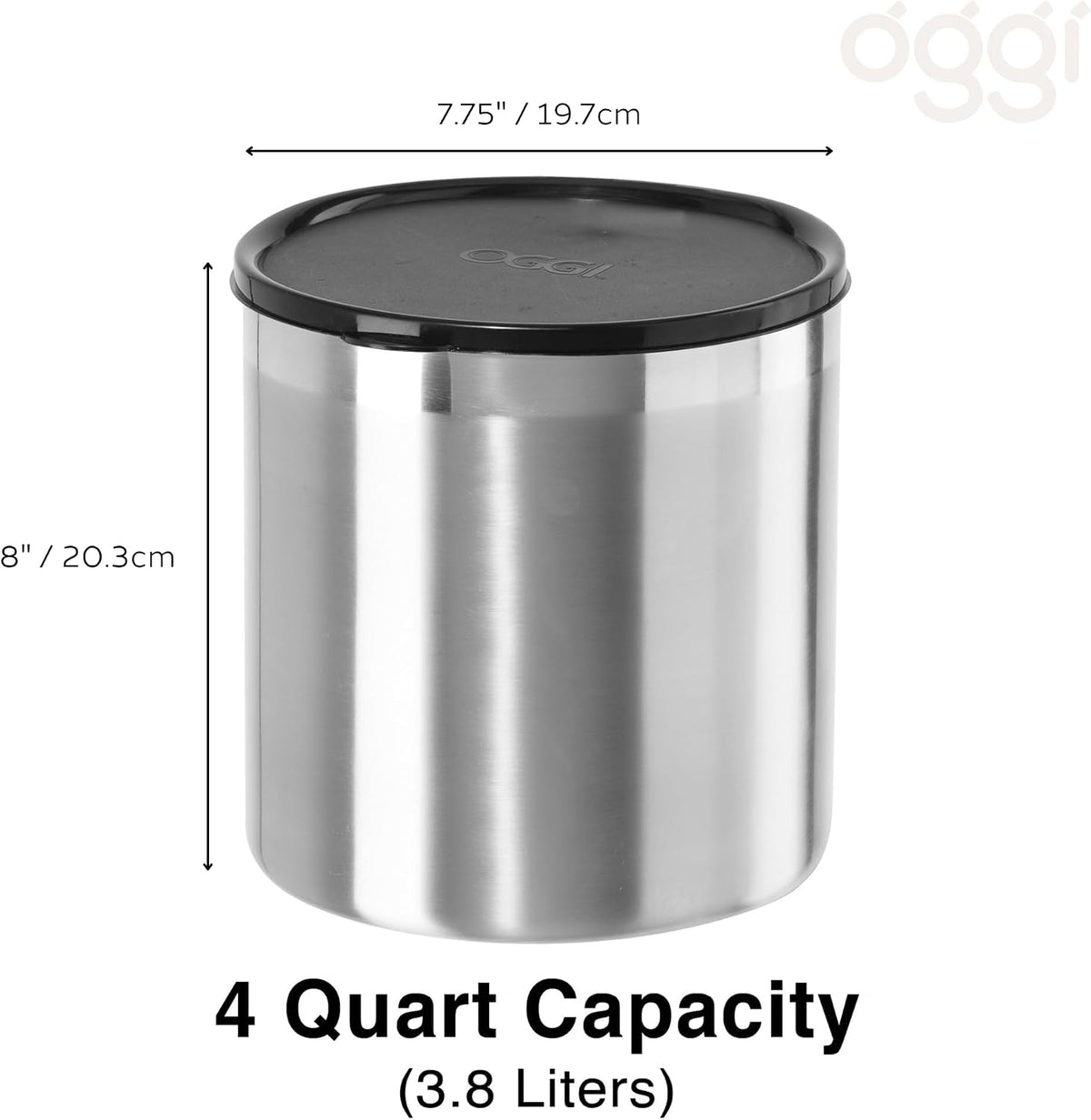 Stainless Steel Jumbo Grease Container with Removable Strainer and Snug Lid. Perfect container for fryer oil, bacon drippings, lard and ghee oil. Large capacity can - 1 Gall / 4 Qt / 3.75 Lt