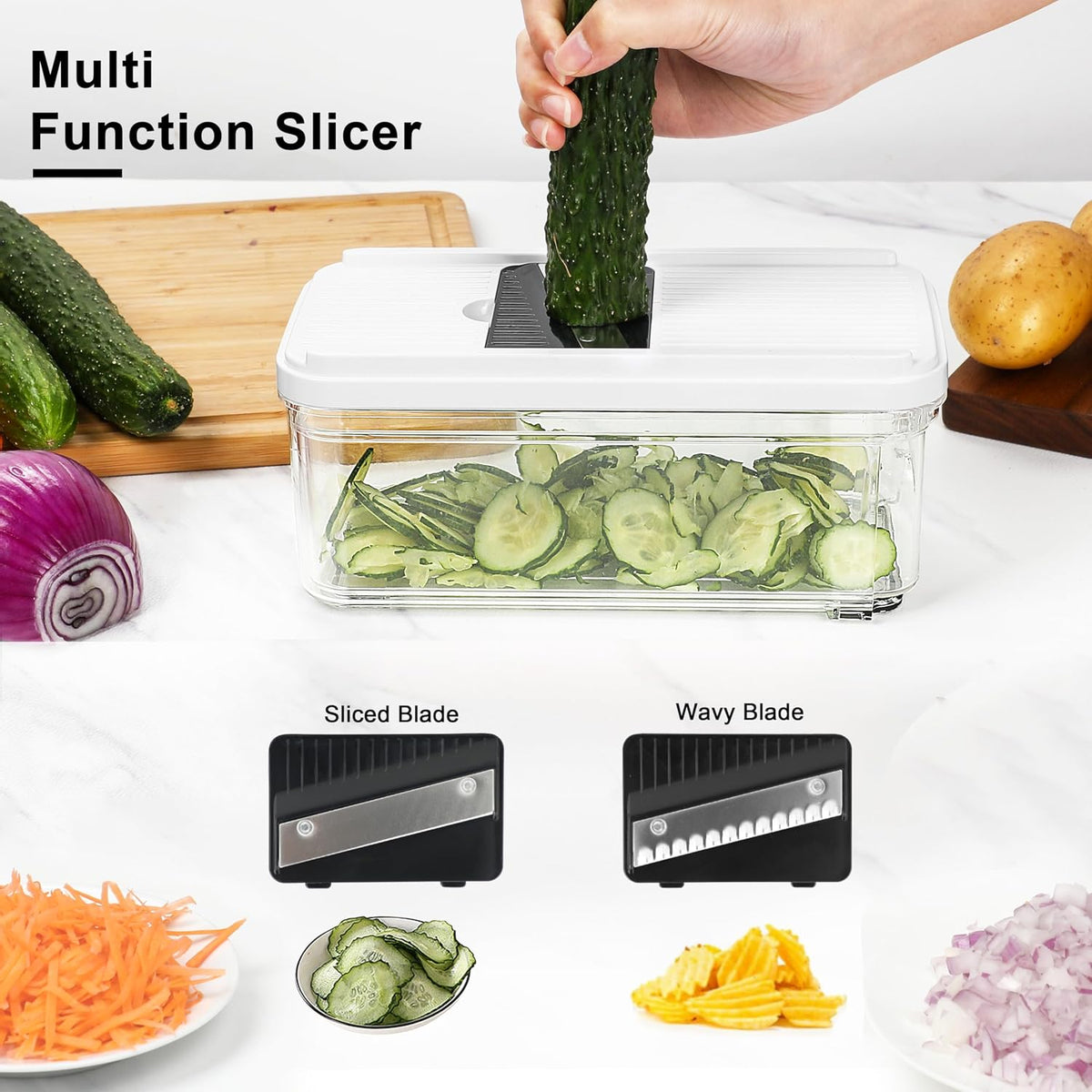 Rotary Cheese Grater Hand Crank, Vegetable Slicer with 3 Blades, Stable Suction, Labor-Saving Handle, Cheese Shredder for Potato Vegetables Nuts Chocolate, Black