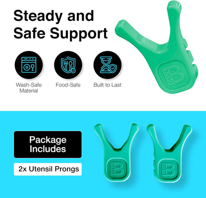 Nottaslip Utensil Prong Pot Spoon Holder - Premium Silicone Spoon Rest - Heat-Resistant to 550°F, BPA-Free, Dishwasher Safe Utensil Pot Clip, Fits Most Pots & Pans - Non-Slip Silicone - 2PK, Black