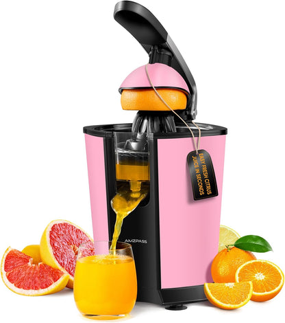 Electric Orange Juicer, Citrus Juicer Squeezer with 2 Cones and Soft Grip Handle for Effortless Juicing, Stainless Steel Quiet Orange Juice Extractor Machines for Lime Grapefruit Lemon