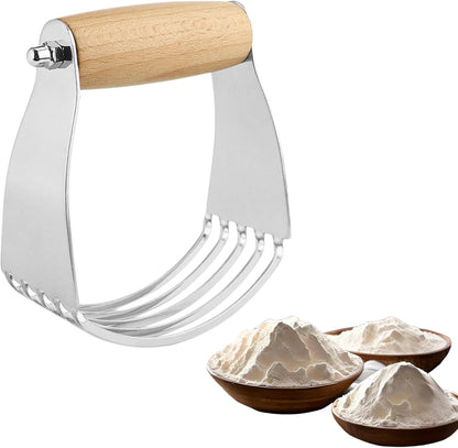 Stainless Steel Wooden Handle Pastry and Butter Cutting Machine | Home Baking, Kitchen Cooking, Flour Mixer
