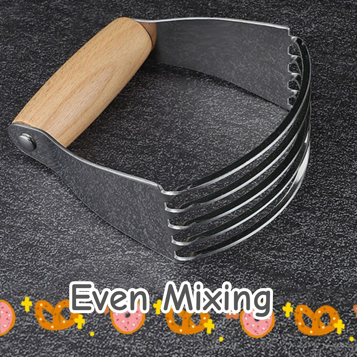 Stainless Steel Wooden Handle Pastry and Butter Cutting Machine | Home Baking, Kitchen Cooking, Flour Mixer