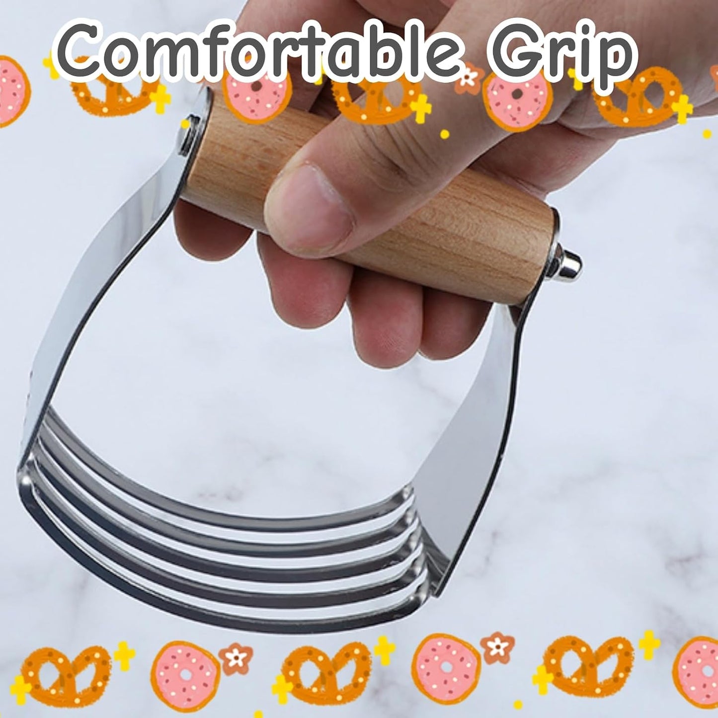 Stainless Steel Wooden Handle Pastry and Butter Cutting Machine | Home Baking, Kitchen Cooking, Flour Mixer