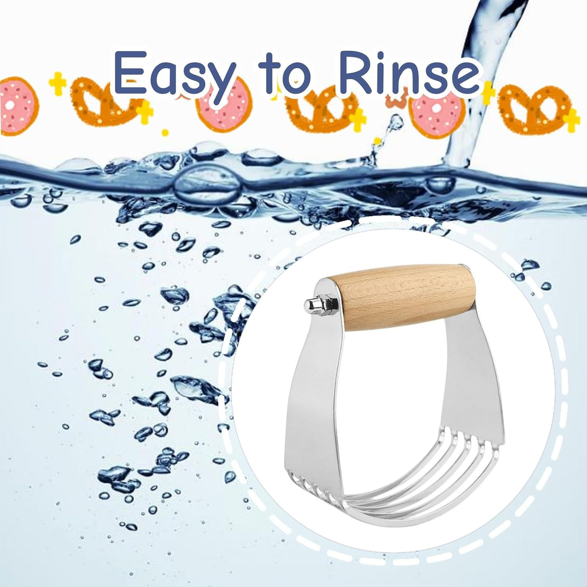 Stainless Steel Wooden Handle Pastry and Butter Cutting Machine | Home Baking, Kitchen Cooking, Flour Mixer