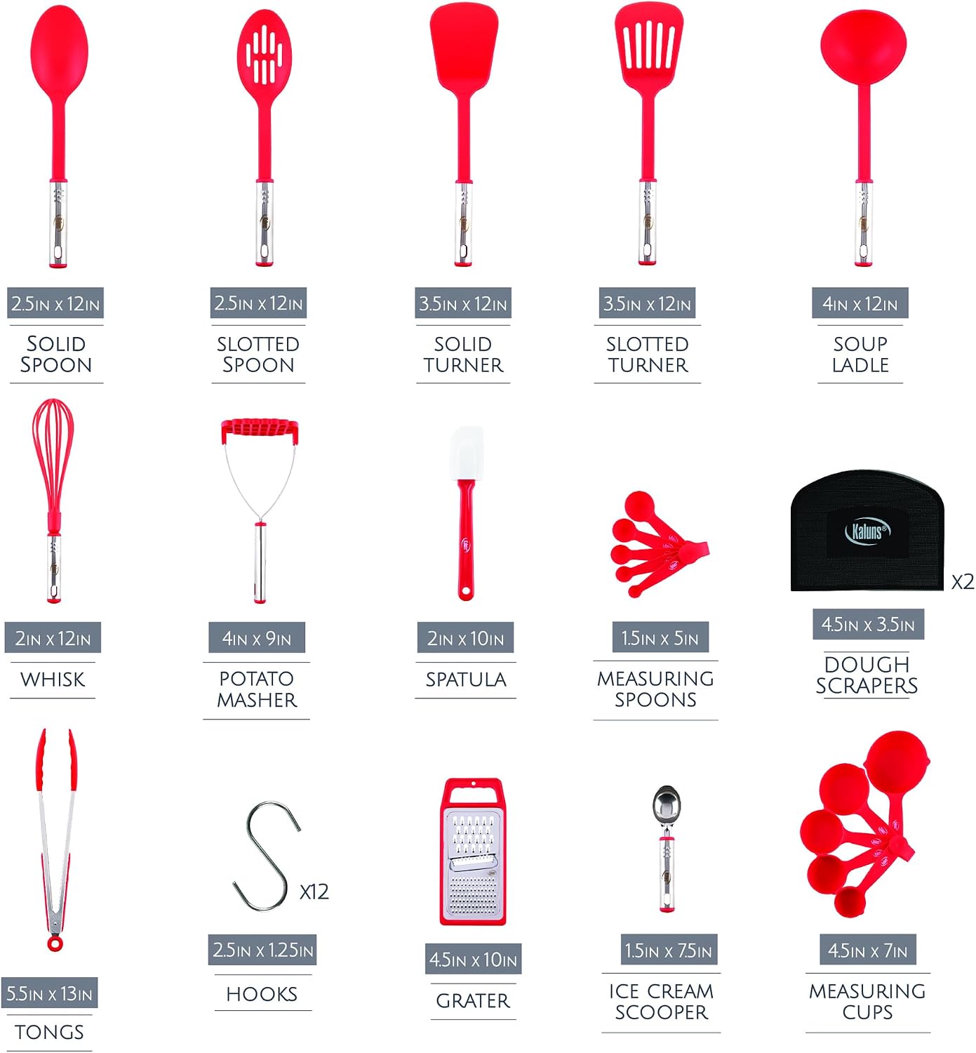 Kitchen Utensils Set 35 PCS Cooking Utensils Set, Nonstick and Heat Resistant Nylon Stainless Steel Silicone Spatula Set - Kitchen Gadgets Home Essentials Kitchen Accessories, Apartment Must Haves