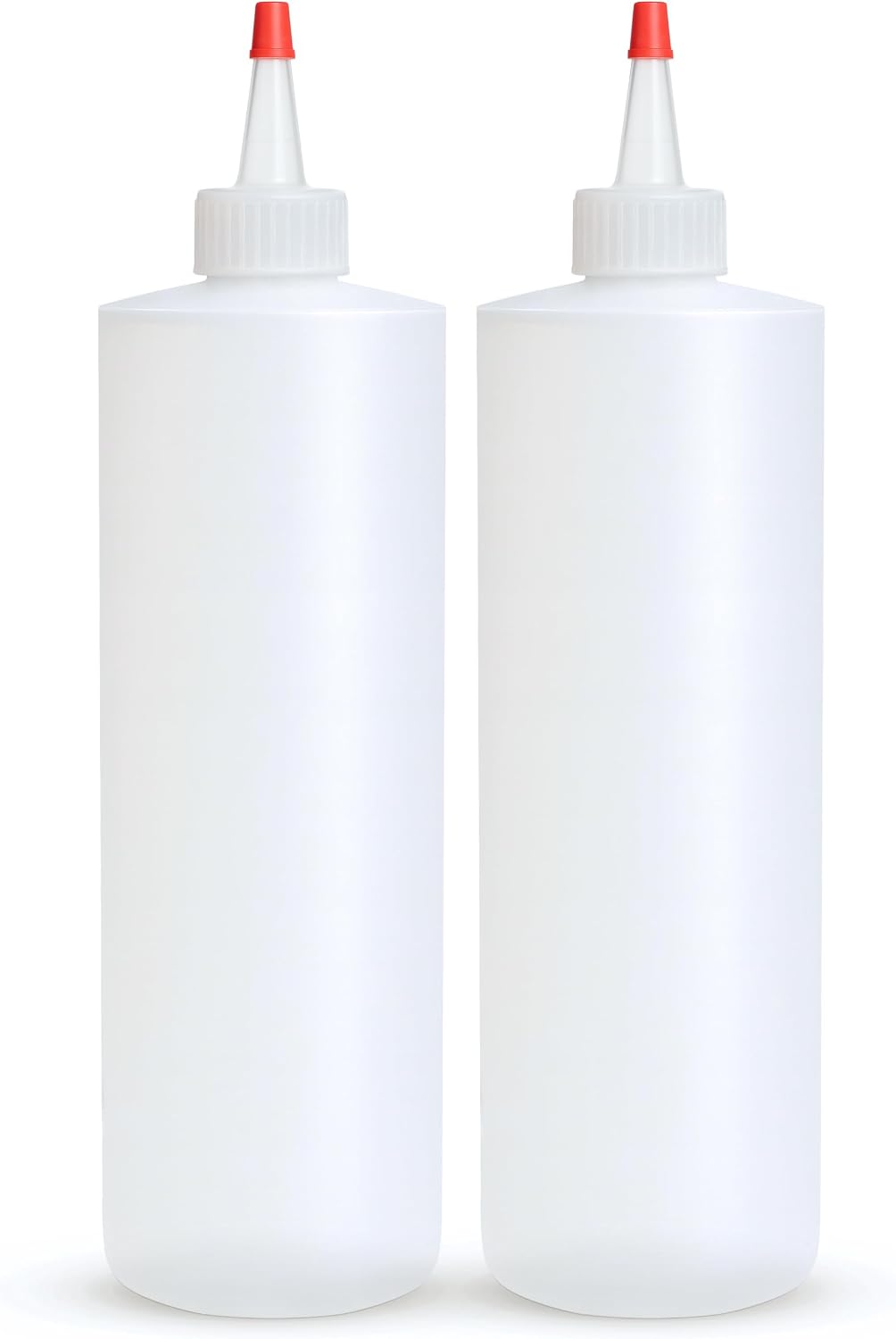 Professional Squeeze Bottles with Red Cap Restaurant-Grade Condiment Dispensers for Sauces, Ketchup, Mustard, BBQ - BPA-Free Plastic Kitchen Bottles, Perfect for Home & Commercial Use (2, 8o'z)