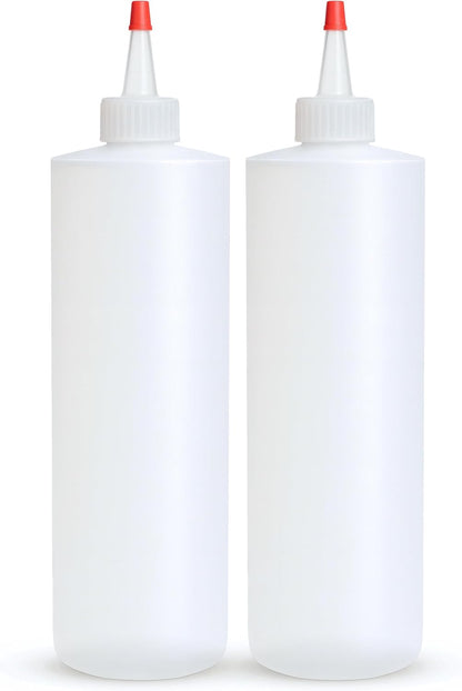 Professional Squeeze Bottles with Red Cap Restaurant-Grade Condiment Dispensers for Sauces, Ketchup, Mustard, BBQ - BPA-Free Plastic Kitchen Bottles, Perfect for Home & Commercial Use (2, 8o'z)