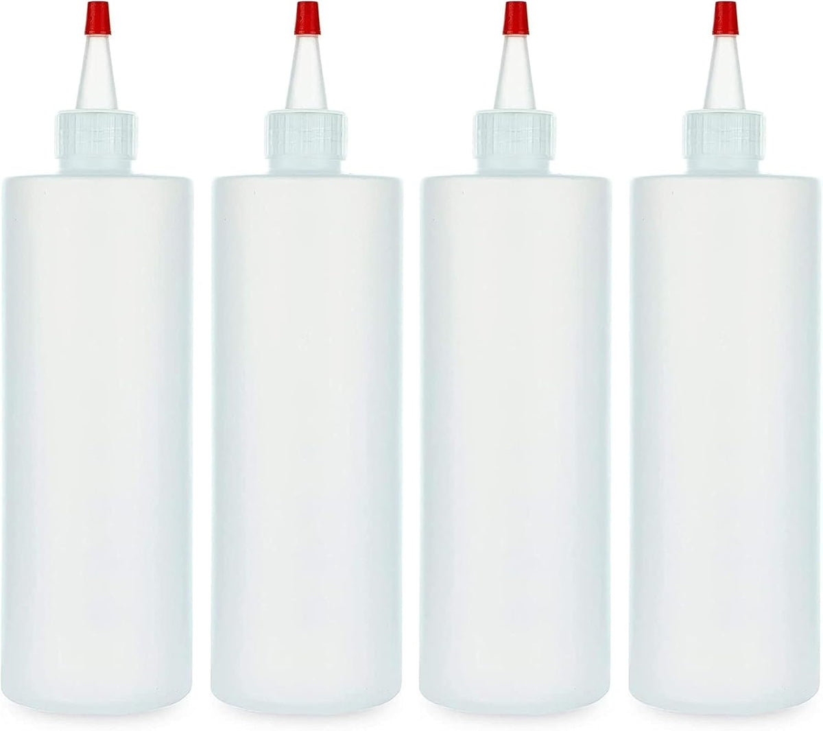 Professional Squeeze Bottles with Red Cap Restaurant-Grade Condiment Dispensers for Sauces, Ketchup, Mustard, BBQ - BPA-Free Plastic Kitchen Bottles, Perfect for Home & Commercial Use (2, 8o'z)