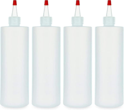 Professional Squeeze Bottles with Red Cap Restaurant-Grade Condiment Dispensers for Sauces, Ketchup, Mustard, BBQ - BPA-Free Plastic Kitchen Bottles, Perfect for Home & Commercial Use (2, 8o'z)