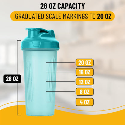 Shaker Bottles for Protein Mixes, 28 oz