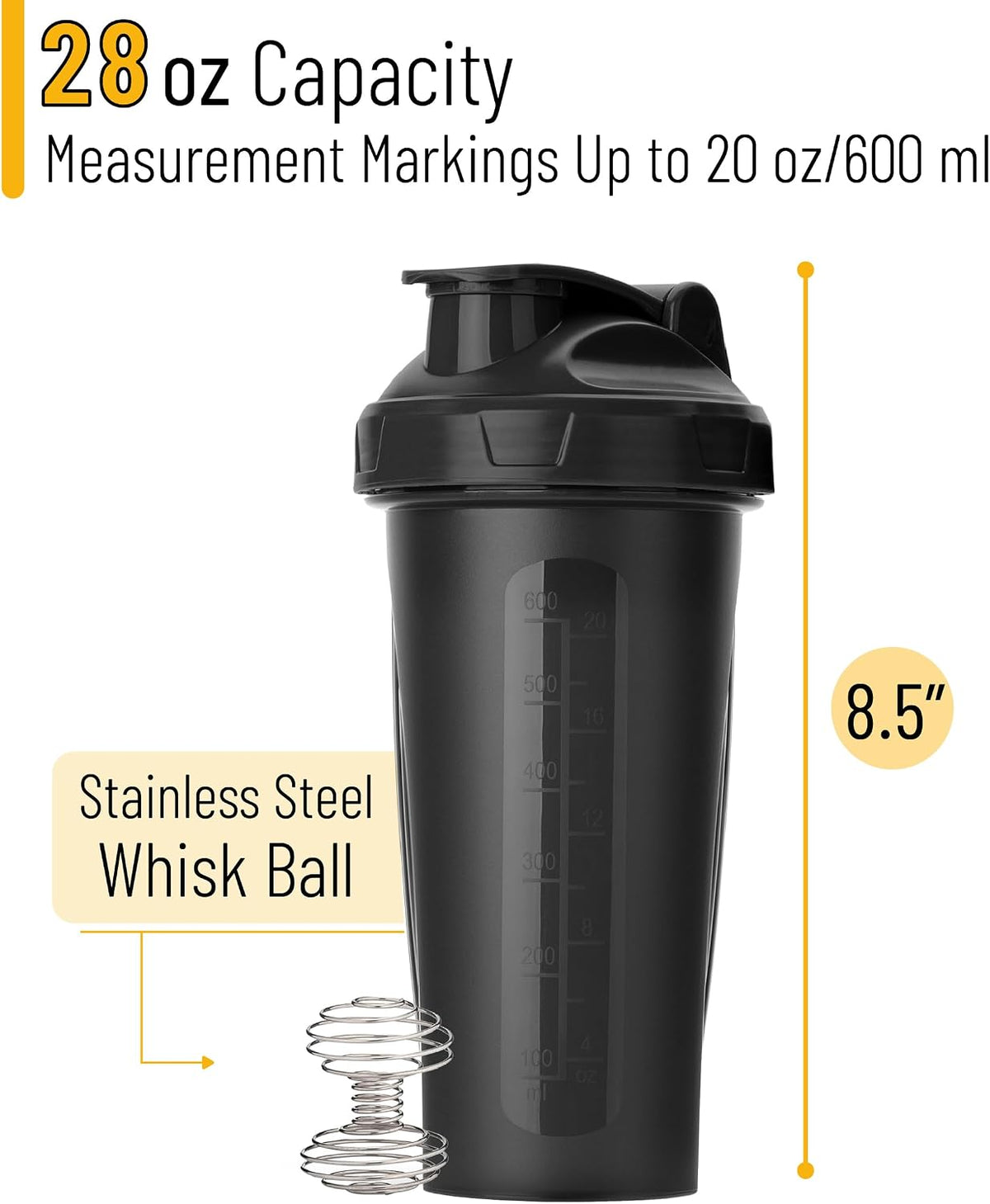 Shaker Bottles for Protein Mixes, 28 oz