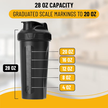Shaker Bottles for Protein Mixes, 28 oz