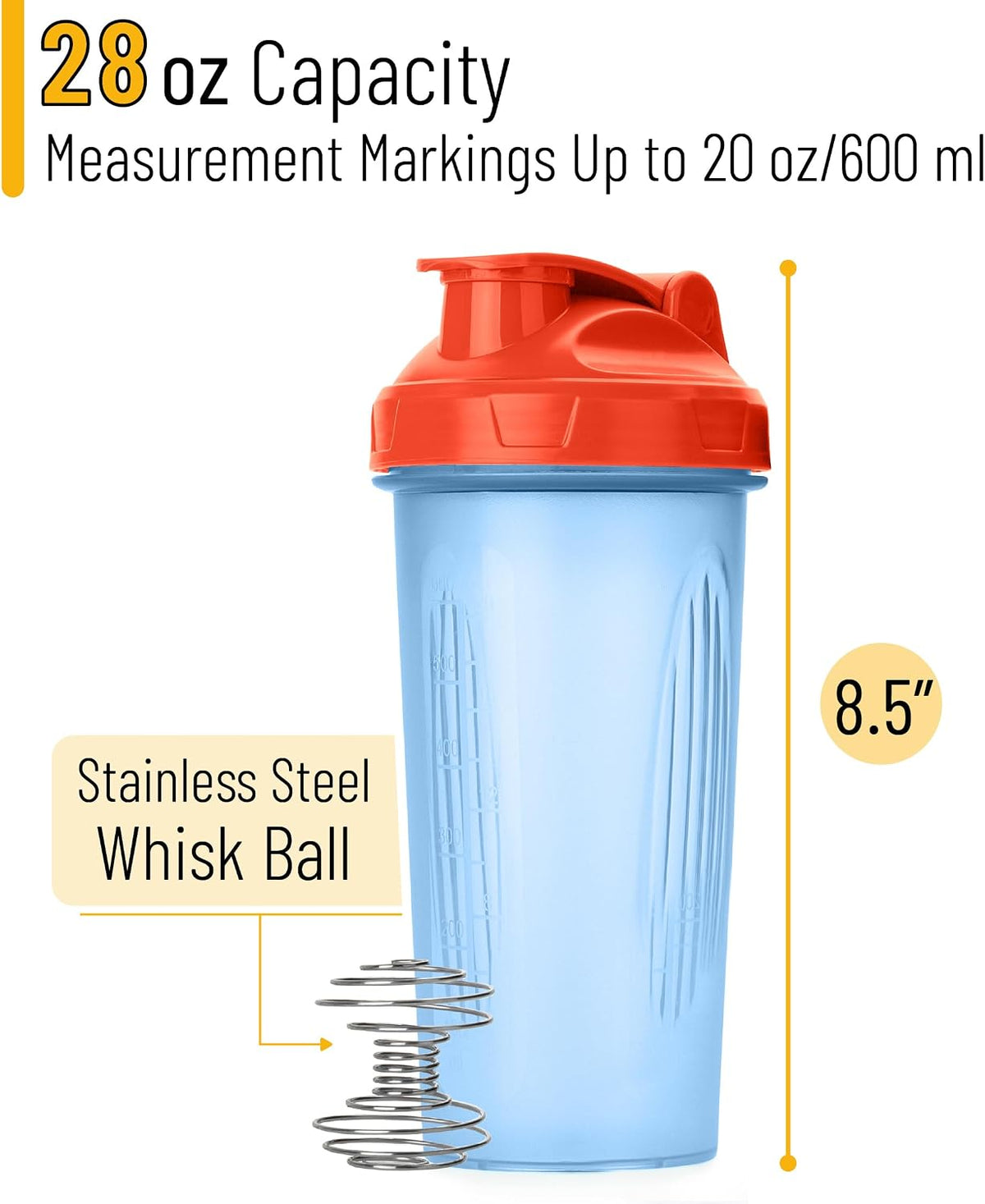 Shaker Bottles for Protein Mixes, 28 oz