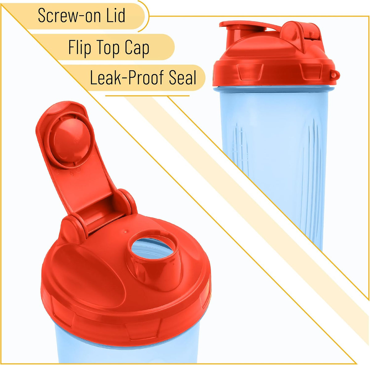 Shaker Bottles for Protein Mixes, 28 oz