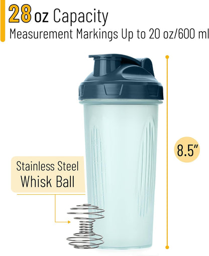 Shaker Bottles for Protein Mixes, 28 oz