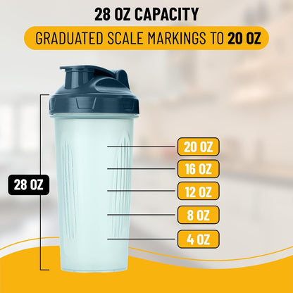 Shaker Bottles for Protein Mixes, 28 oz