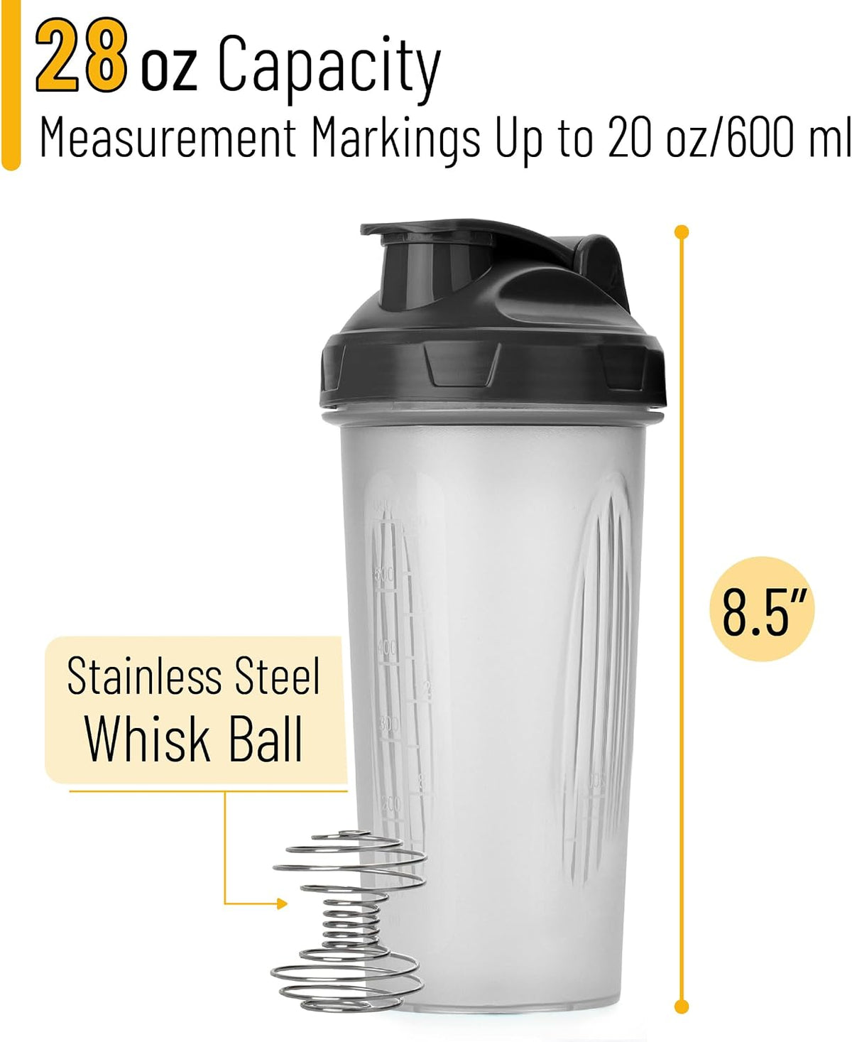 Shaker Bottles for Protein Mixes, 28 oz