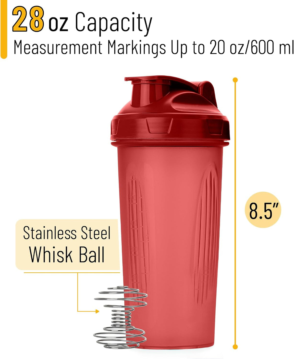 Shaker Bottles for Protein Mixes, 28 oz