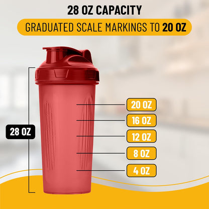 Shaker Bottles for Protein Mixes, 28 oz
