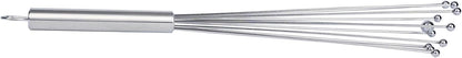 10.5 in Stainless Steel Ball Whisk - German Standard Egg Beater with Ergonomic Handle, Dishwasher Safe - Manual Mixer Cooking Whisk for Baking, Stirring, Sauces, Beating