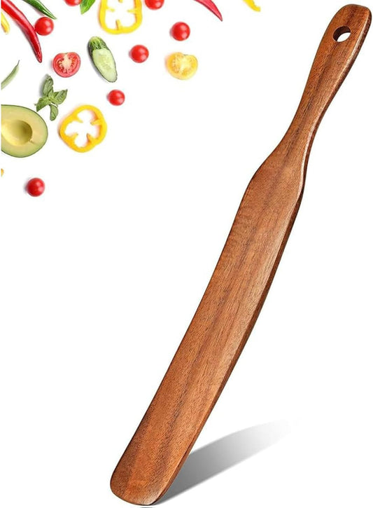 Skinny Spurtle for Sourdough Starter, Reaching Bottom of Jars, Dough Whisk, Stirring, Mixing, Wooden Stir Spurtles, Kitchen Tools for NonStick Cookware, Sour Dough Tool