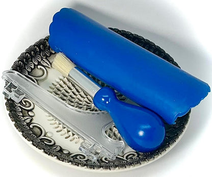 Premium Ceramic Garlic Grater Plate Set - Black Embossed