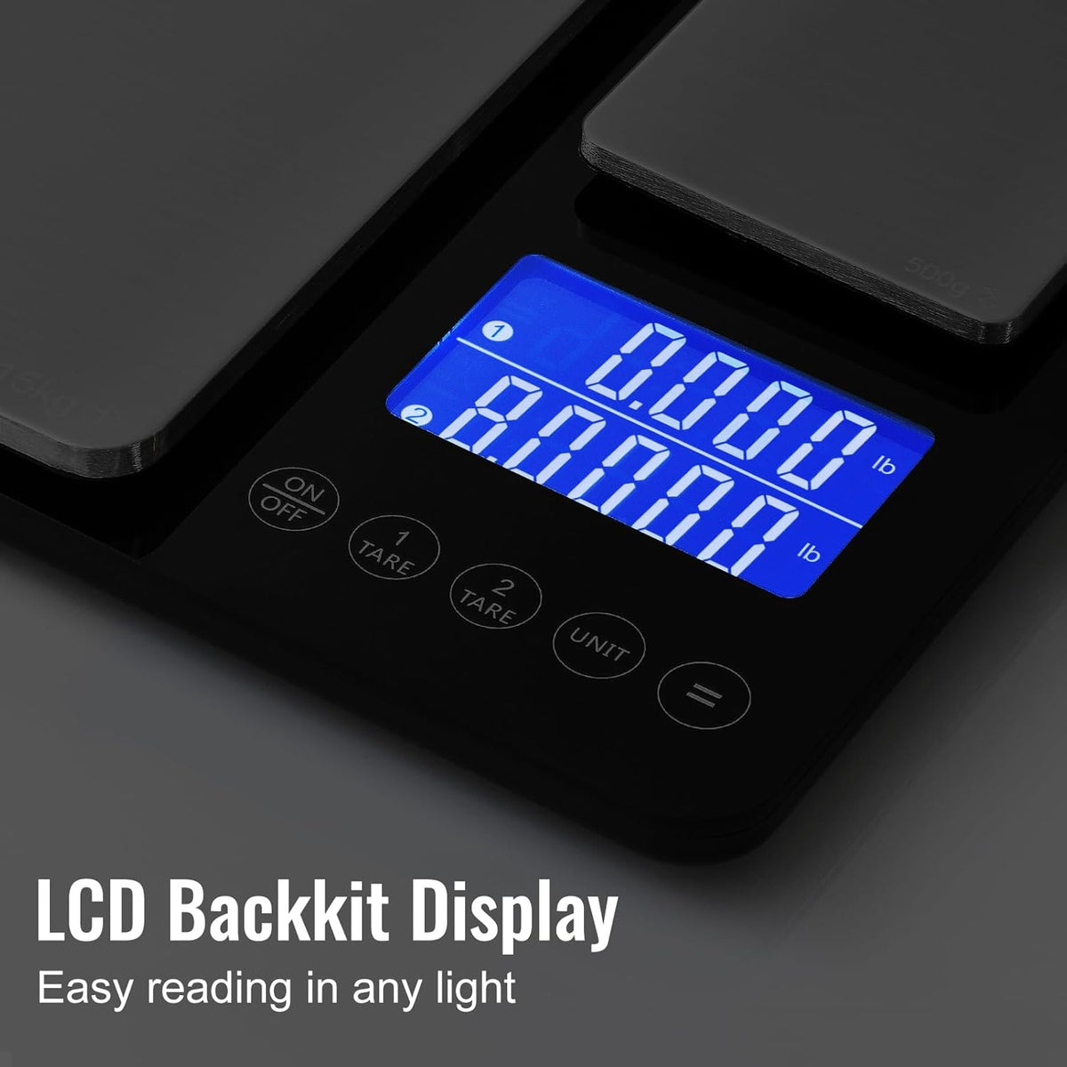 KitchenTour Dual Platform Digital Kitchen Food Scale, 0.001oz/33lb