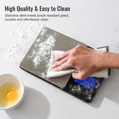 KitchenTour Dual Platform Digital Kitchen Food Scale, 0.001oz/33lb