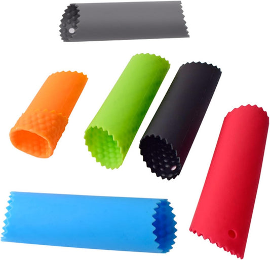 6 Pcs Silicone Garlic Peeler Tube, Garlic Peeler Skin Remover Roller - Skin Remover Garlic Roller Peeling Tube Tool for Useful Kitchen Tools(A)