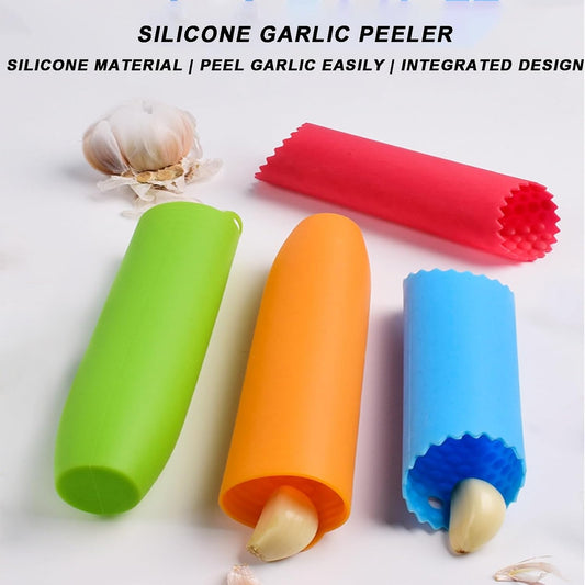 6 Pcs Silicone Garlic Peeler Tube, Garlic Peeler Skin Remover Roller - Skin Remover Garlic Roller Peeling Tube Tool for Useful Kitchen Tools(A)