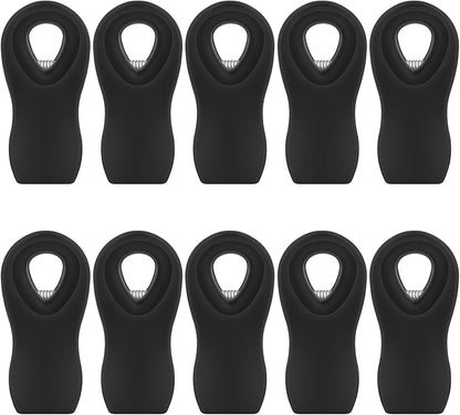 10PCS Magnetic Chip Clips Airtight Seal Reusable Black Bag Clips for Food Storage Heavy Duty Plastic Food Clip for Refrigerator,Fridge,Snack, Kitchen,Bread Bag,Garden,Clothes Pins,Home Decor