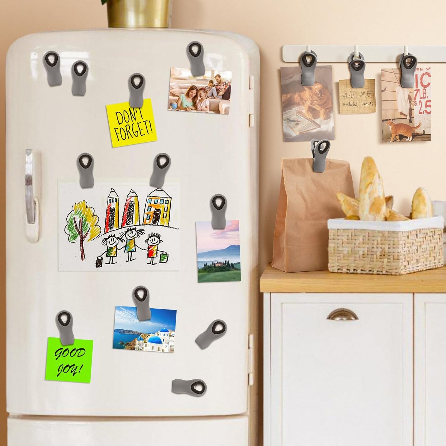 10PCS Magnetic Chip Clips Airtight Seal Reusable Black Bag Clips for Food Storage Heavy Duty Plastic Food Clip for Refrigerator,Fridge,Snack, Kitchen,Bread Bag,Garden,Clothes Pins,Home Decor