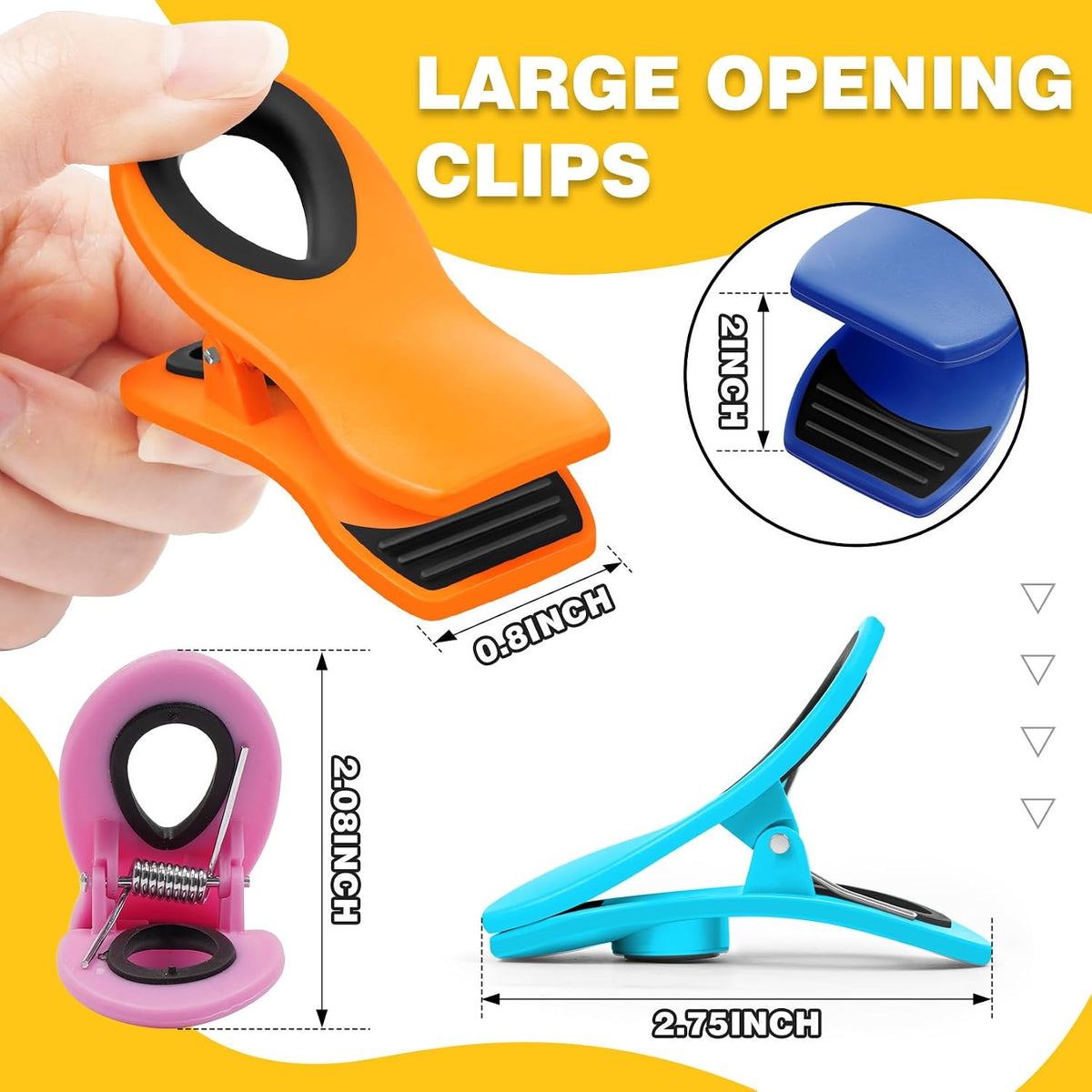 10PCS Magnetic Chip Clips Airtight Seal Reusable Black Bag Clips for Food Storage Heavy Duty Plastic Food Clip for Refrigerator,Fridge,Snack, Kitchen,Bread Bag,Garden,Clothes Pins,Home Decor
