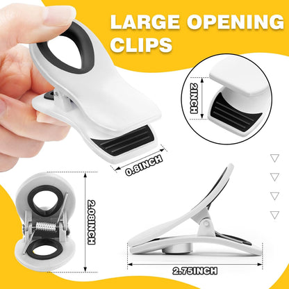 10PCS Magnetic Chip Clips Airtight Seal Reusable Black Bag Clips for Food Storage Heavy Duty Plastic Food Clip for Refrigerator,Fridge,Snack, Kitchen,Bread Bag,Garden,Clothes Pins,Home Decor