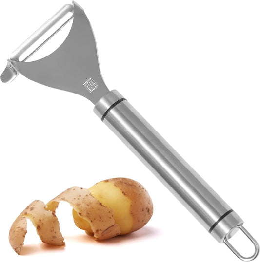 Vegetable Peeler for Kitchen, Y Peeler with SUS 304 Stainless Steel Blade & Handle, Ultra Sharp Potato Peeler with Built-in Eye Remover, Multifunctional Fruit & Veggie Peeler, Easy-Hang Loop