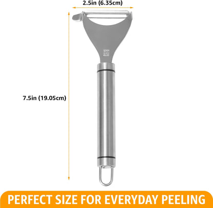 Vegetable Peeler for Kitchen, Y Peeler with SUS 304 Stainless Steel Blade & Handle, Ultra Sharp Potato Peeler with Built-in Eye Remover, Multifunctional Fruit & Veggie Peeler, Easy-Hang Loop