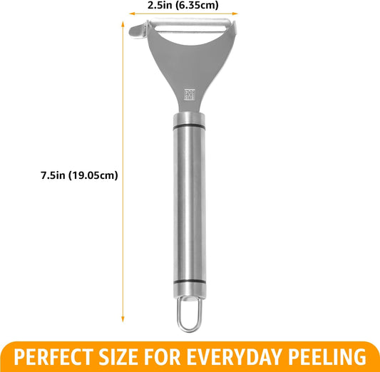 Vegetable Peeler for Kitchen, Y Peeler with SUS 304 Stainless Steel Blade & Handle, Ultra Sharp Potato Peeler with Built-in Eye Remover, Multifunctional Fruit & Veggie Peeler, Easy-Hang Loop