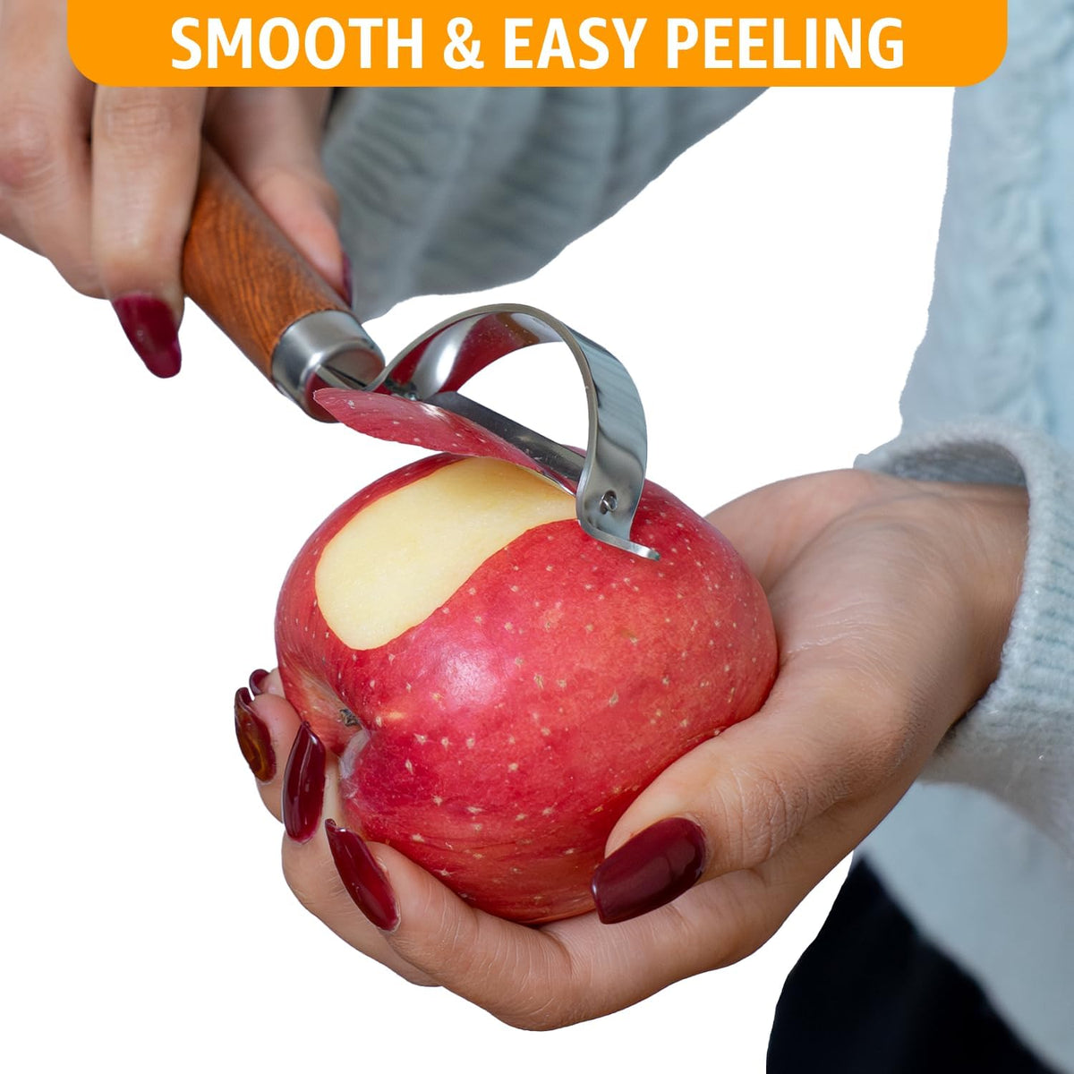 Vegetable Peeler for Kitchen, Y Peeler with SUS 304 Stainless Steel Blade & Handle, Ultra Sharp Potato Peeler with Built-in Eye Remover, Multifunctional Fruit & Veggie Peeler, Easy-Hang Loop