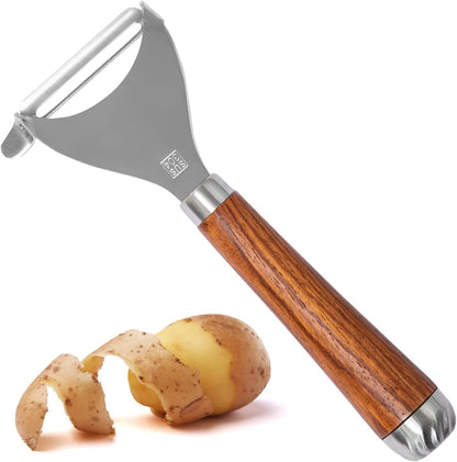 Vegetable Peeler for Kitchen, Y Peeler with SUS 304 Stainless Steel Blade & Handle, Ultra Sharp Potato Peeler with Built-in Eye Remover, Multifunctional Fruit & Veggie Peeler, Easy-Hang Loop