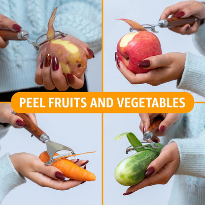 Vegetable Peeler for Kitchen, Y Peeler with SUS 304 Stainless Steel Blade & Handle, Ultra Sharp Potato Peeler with Built-in Eye Remover, Multifunctional Fruit & Veggie Peeler, Easy-Hang Loop