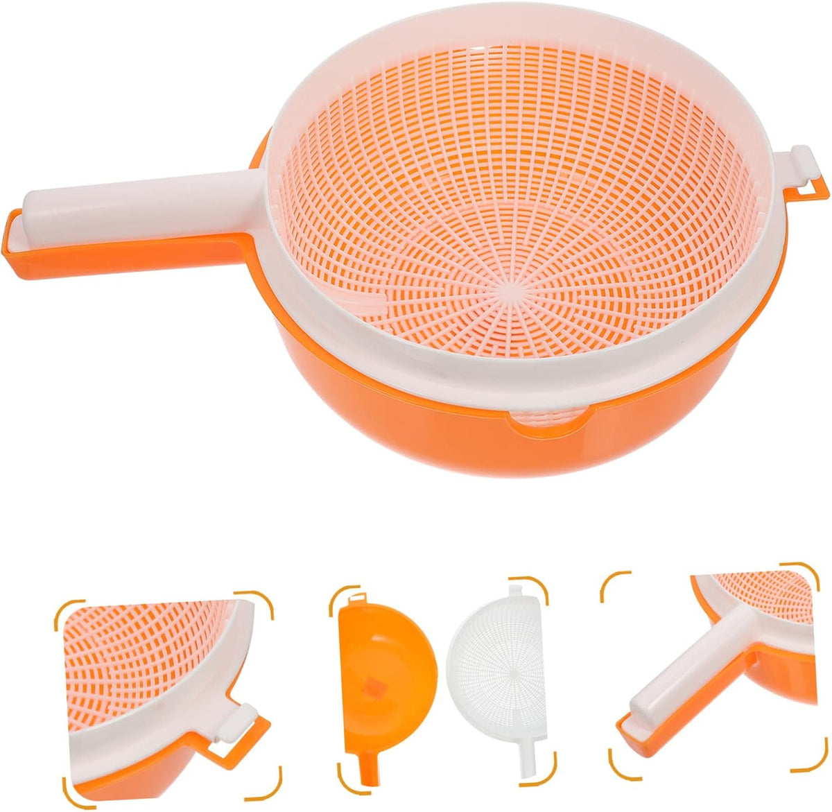 BESTOYARD Vegetable Wash Basket 13.38 X 9.05 X 4.33 in Double-Layer Fruit Washing Basket with Strainer Bowl Quick-Flow Holes for Draining Vegetables Pasta Lettuce and Salad in Kitchen Sink