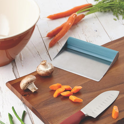 Rachael Ray Tools and Gadgets Stainless Steel Pastry Scraper / Bench Scrape / Kitchen Tool for Baking and Cooking / Dishwasher Safe, Red