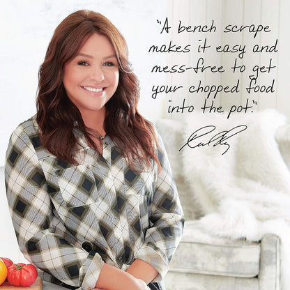 Rachael Ray Tools and Gadgets Stainless Steel Pastry Scraper / Bench Scrape / Kitchen Tool for Baking and Cooking / Dishwasher Safe, Red